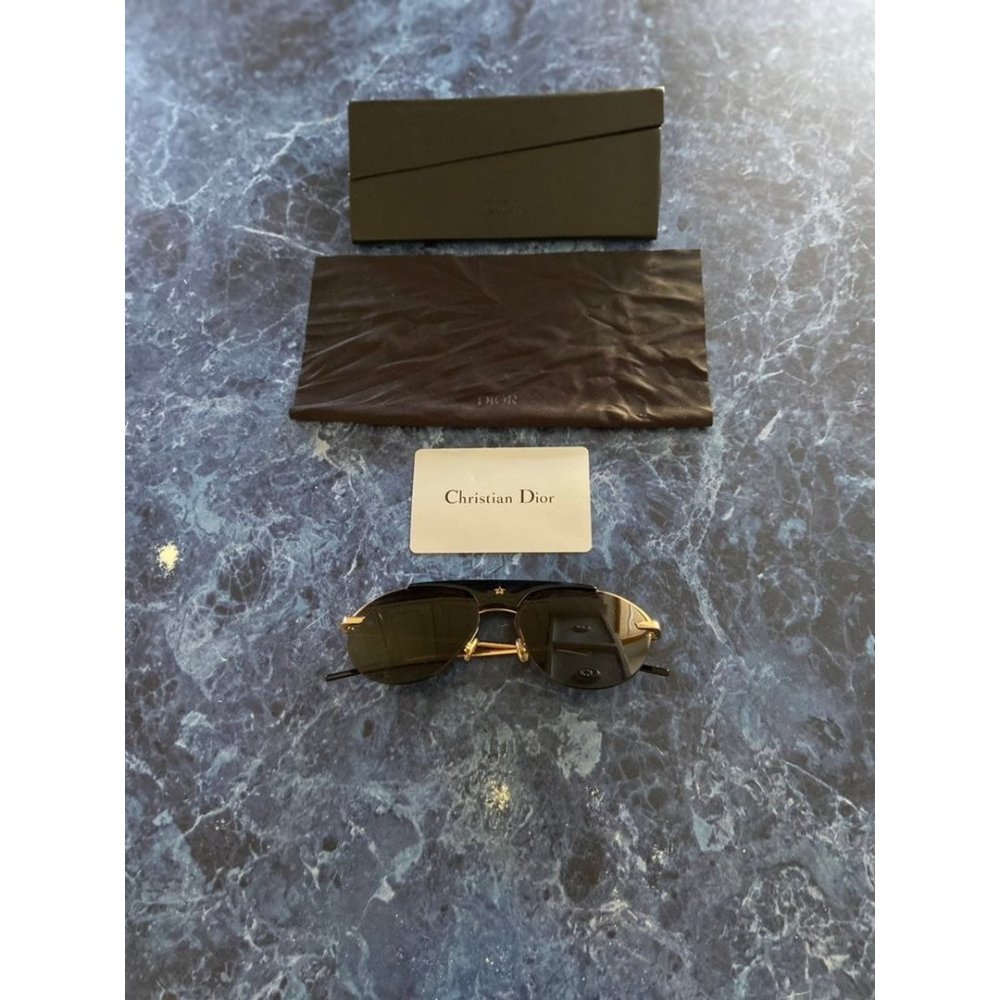 Christian Dior Dior Evolution Black Gold Round Women's Sunglasses